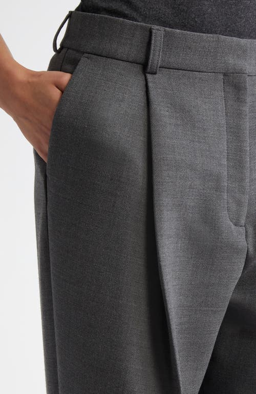 Totême Toteme Pleated Straight Leg Pants In Grey Melange
