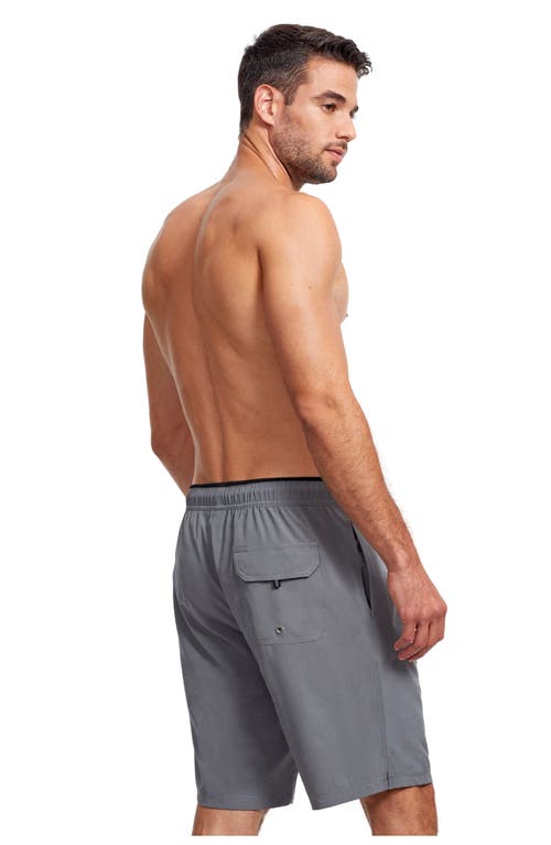 Shop Gottex Men Beach Vibe 9" Swim Shorts In Grey Black