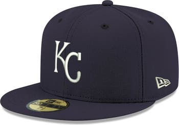 New Era Men's New Era Navy Kansas City Royals White Logo 59FIFTY Fitted Hat