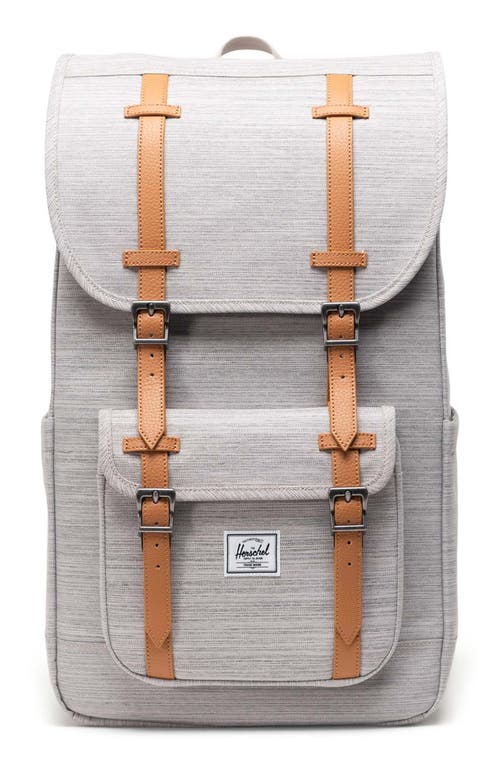 Little America Recycled Polyester Backpack in Light Grey Crosshatch