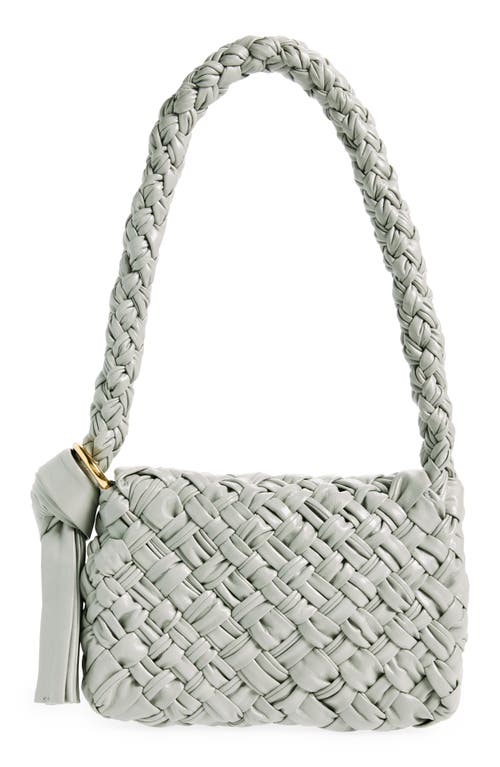 Shop Bottega Veneta Kalimero Intrecciato Leather Shoulder Bag In Sterling-brass