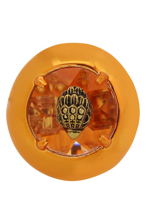 Eagle Head Crystal Cocktail Ring in Orange