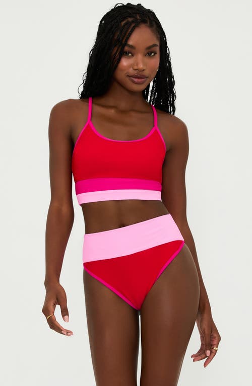 BEACH RIOT BEACH RIOT EMMY COLORBLOCK HIGH WAIST BIKINI BOTTOMS