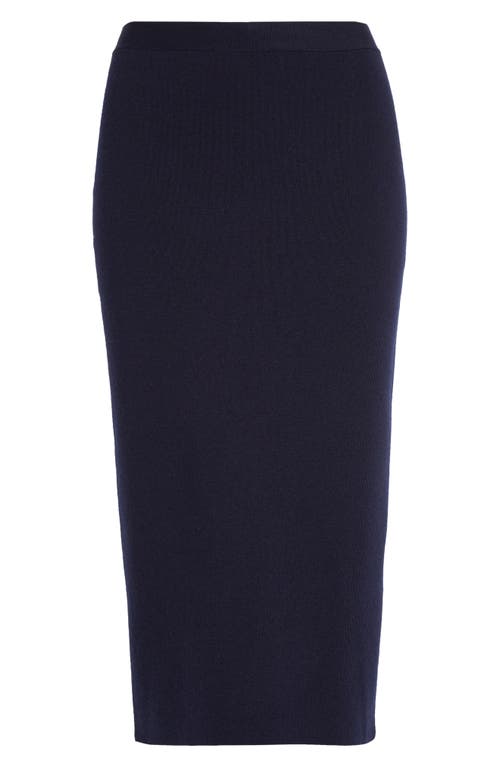 Bottega Veneta Fine Cashmere Midi Sweater Skirt In 4121 Navy