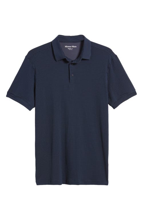 Shop Mizzen + Main Mizzen+main Copa Trim Fit Stripe Performance Polo In Navy Solid