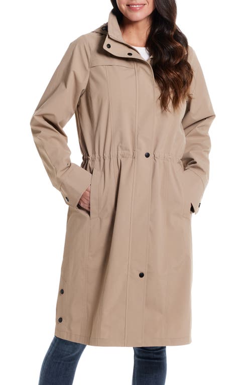 Water Resistant Raincoat with Removable Hood in Mushroom