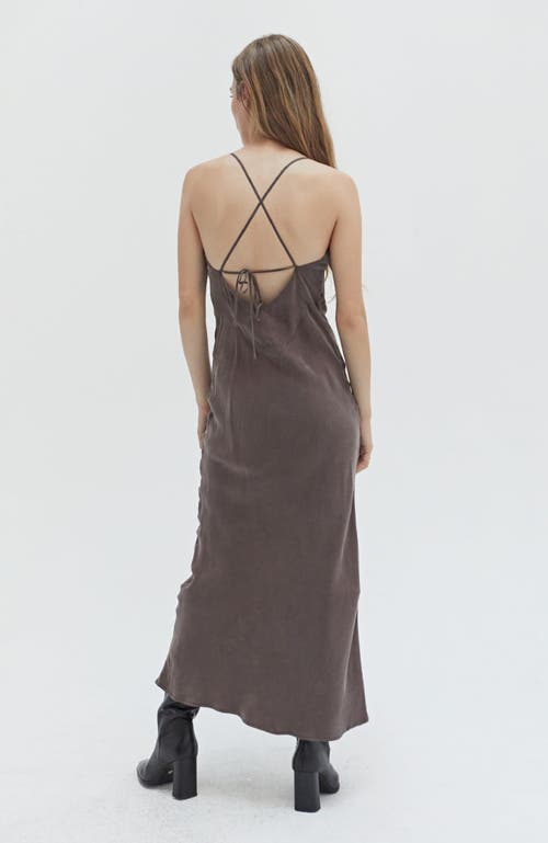 Shop Crescent Cupro Slip Maxi Dress In Charcoal