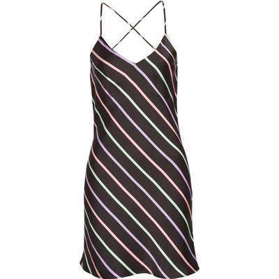 Wayf Amina Cowl Back Mini Slipdress, Black