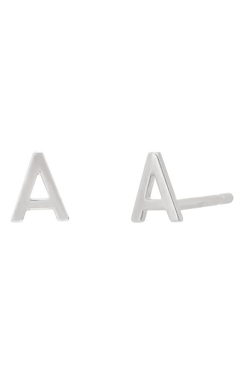 BYCHARI Initial Stud Earrings in 14K Gold-A at Nordstrom