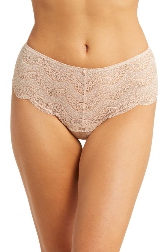 Shop Simone Perele Karma Lace Boyshorts In Peau Rose