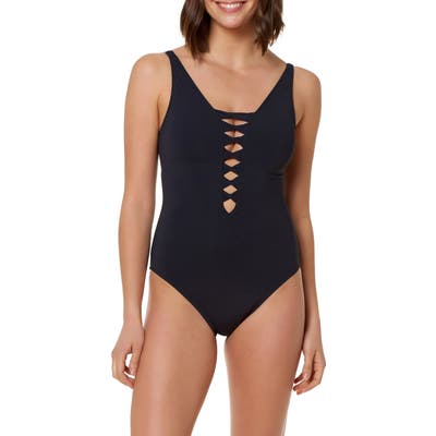 Bleu By Rod Beattie Twister One-Piece Swimsuit, Black
