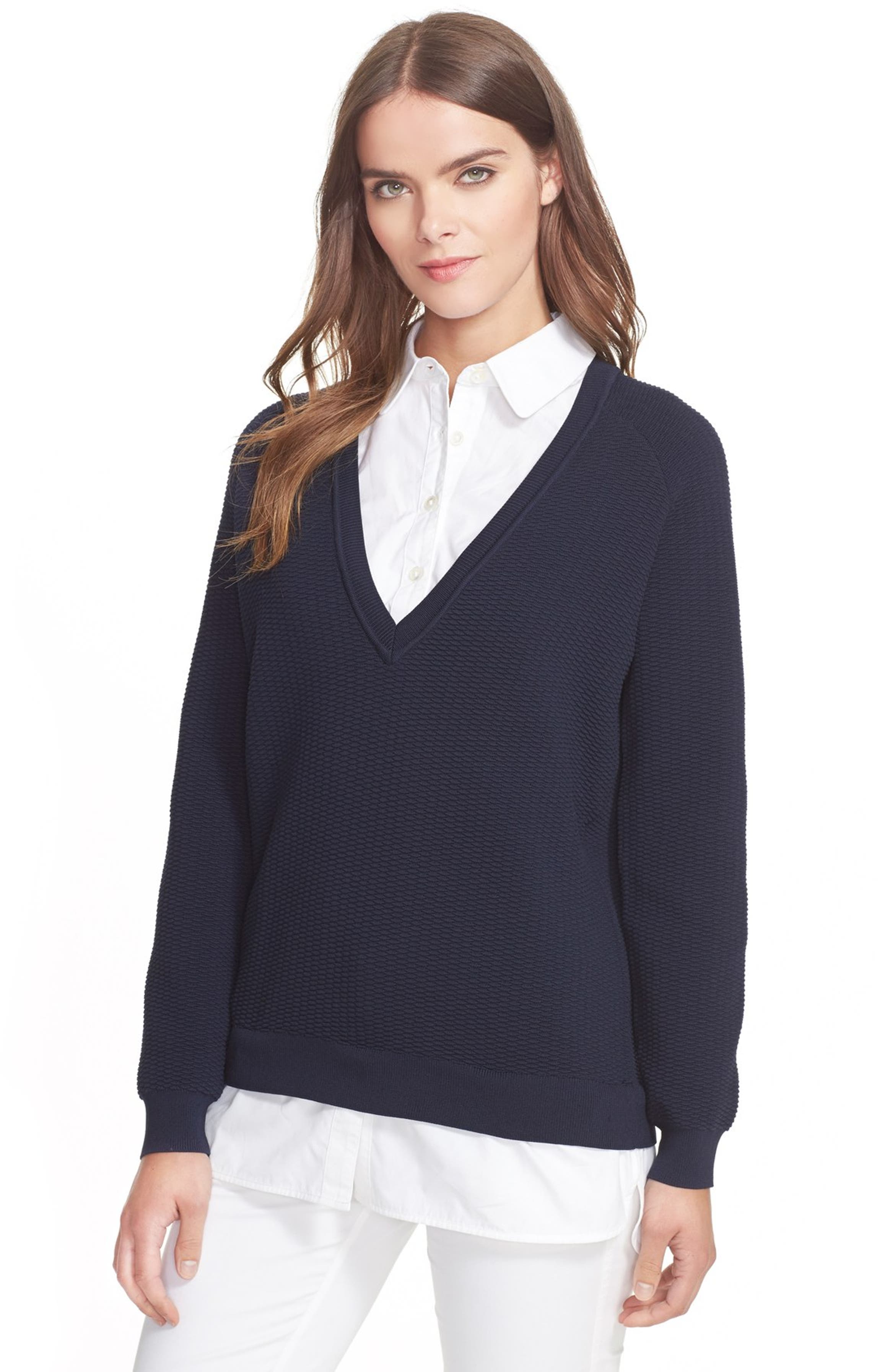 Tory Burch Layered V-Neck Pullover | Nordstrom
