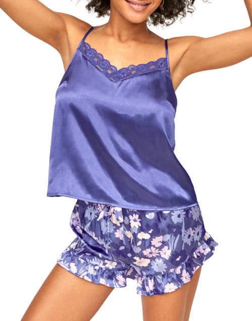 Shop Adore Me Luana Pajama Camisole & Short Set In Floral Purple