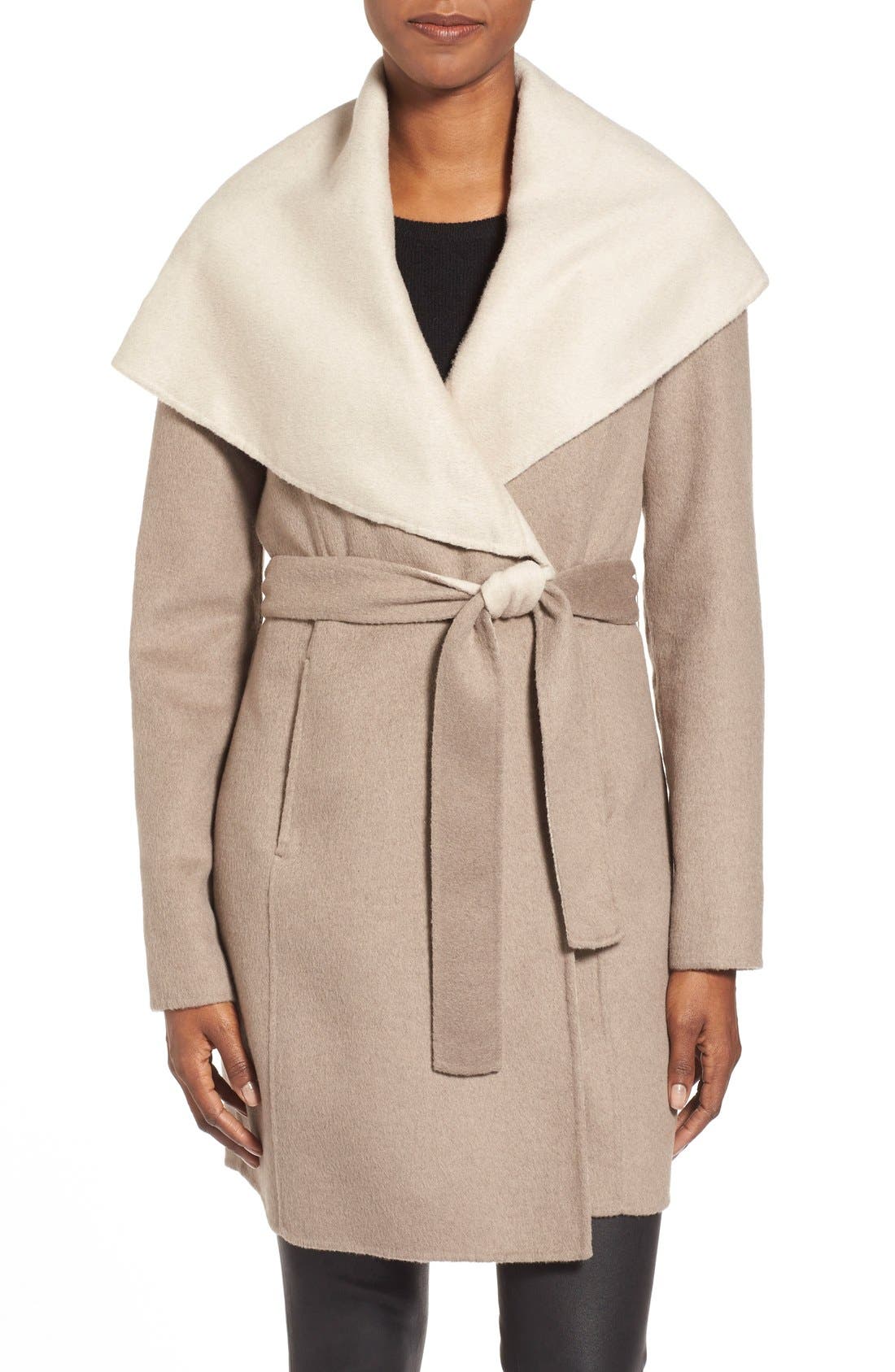 elie tahari wrap coat