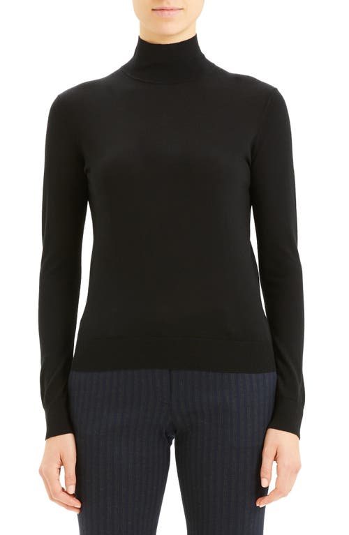 Theory Wool Blend Mock Neck Sweater in Black at Nordstrom, Size Small