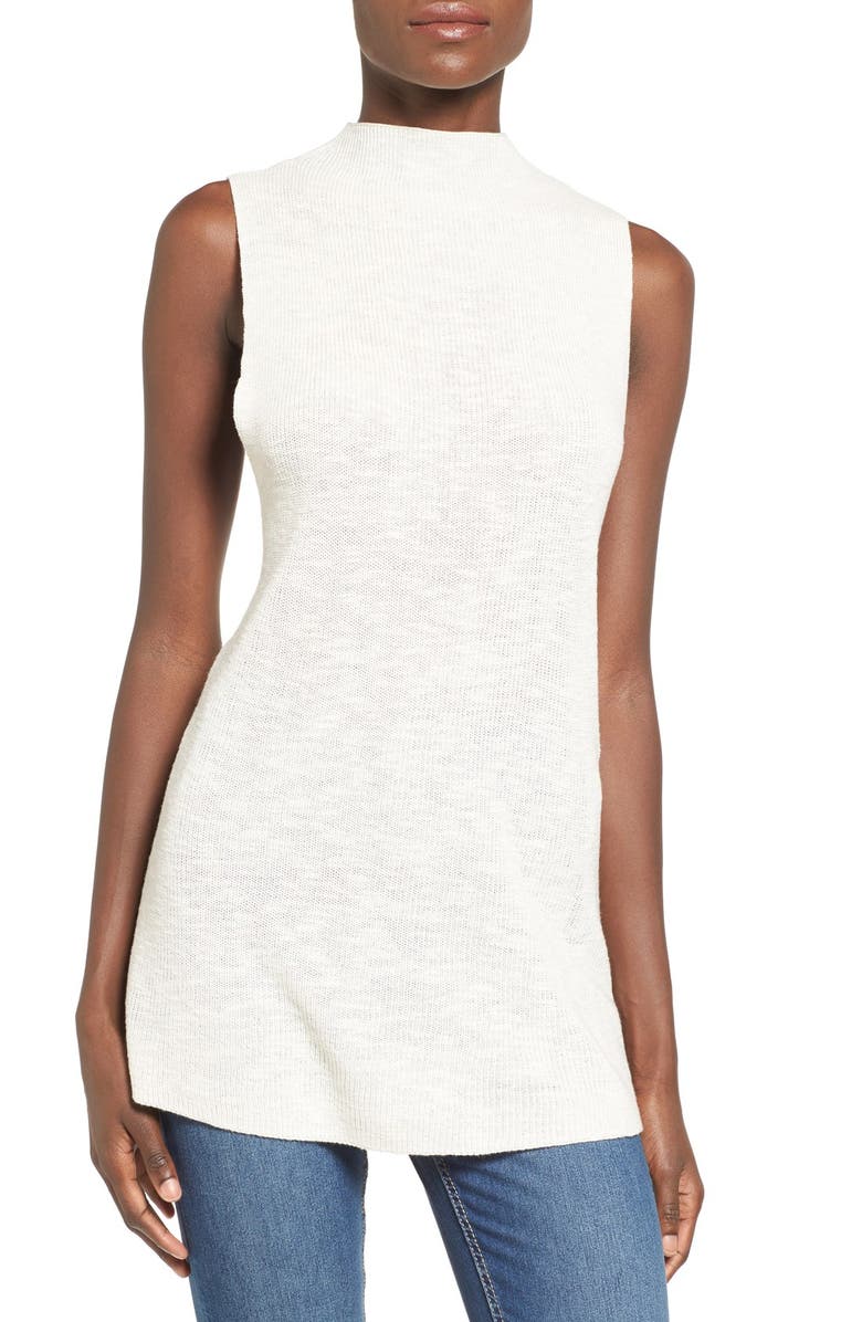 BP. Mock Neck Sweater Tank, Main, color, BEIGE BURNT