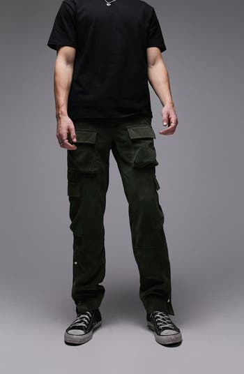 Topman Relaxed Fit Corduroy Cargo Pants