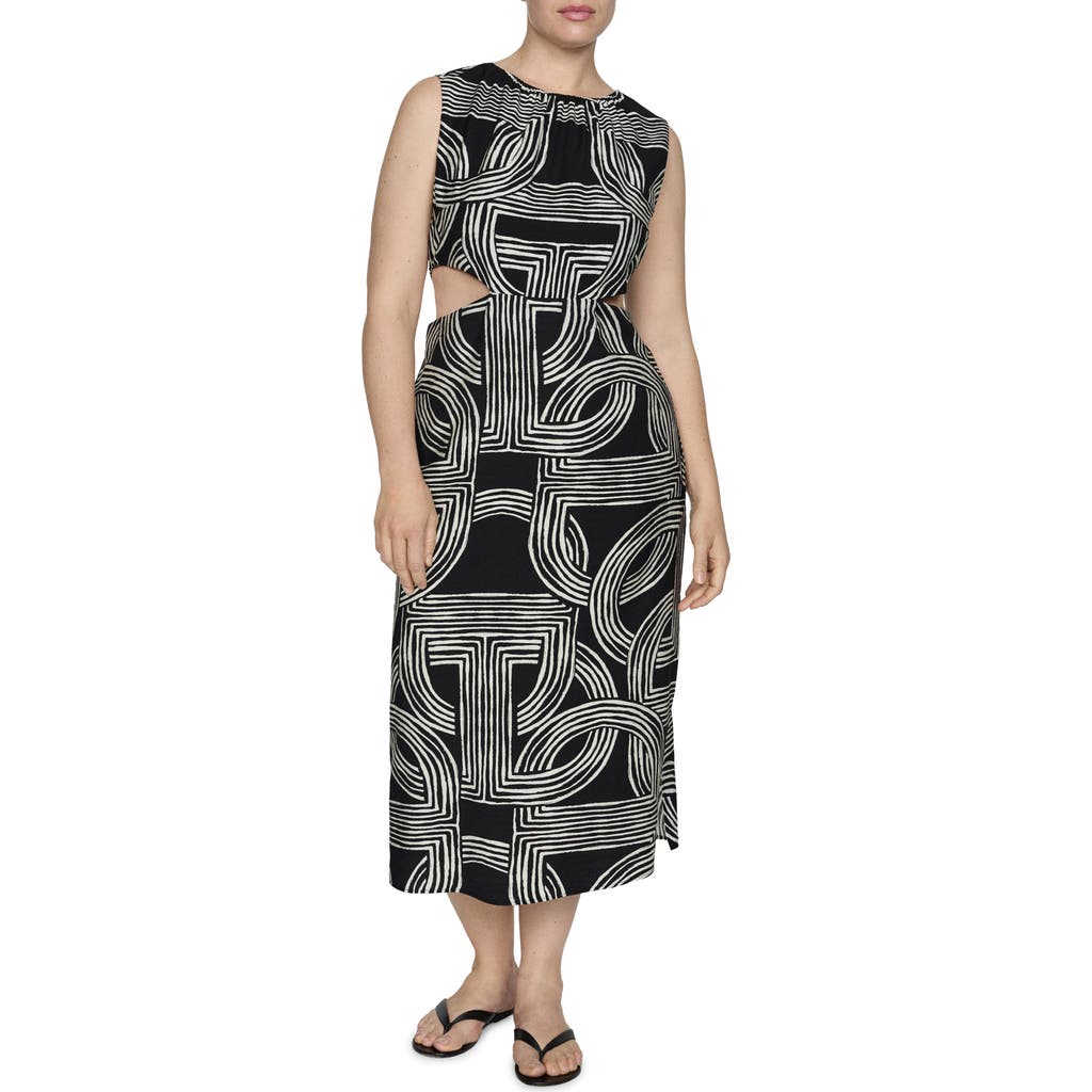 Mango Women's Openings Detail Printed Dress In Black