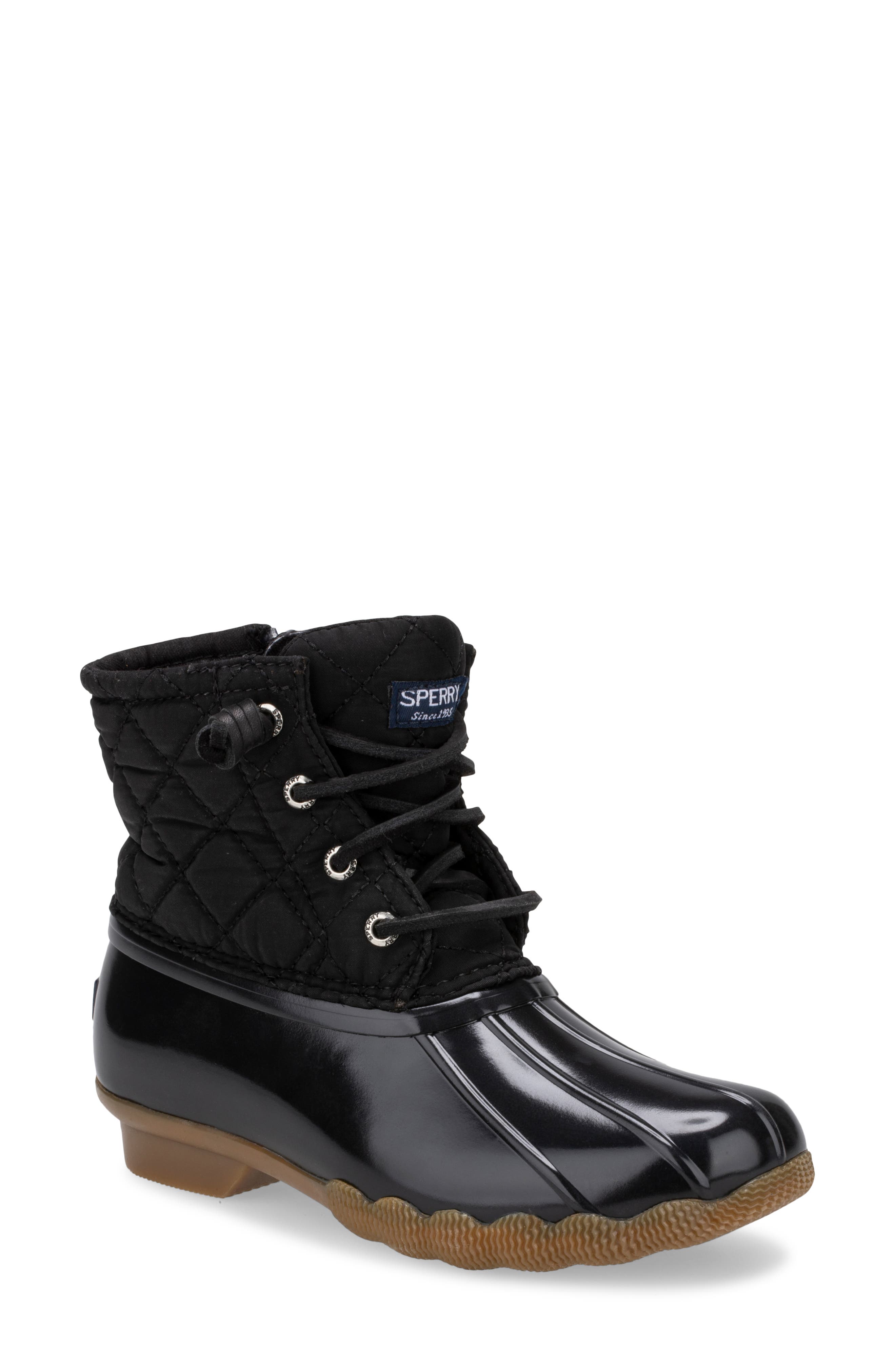 black sperry duck boots nordstrom