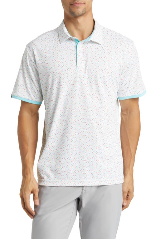 Swannies Ashton Scatter Print Golf Polo In Gold