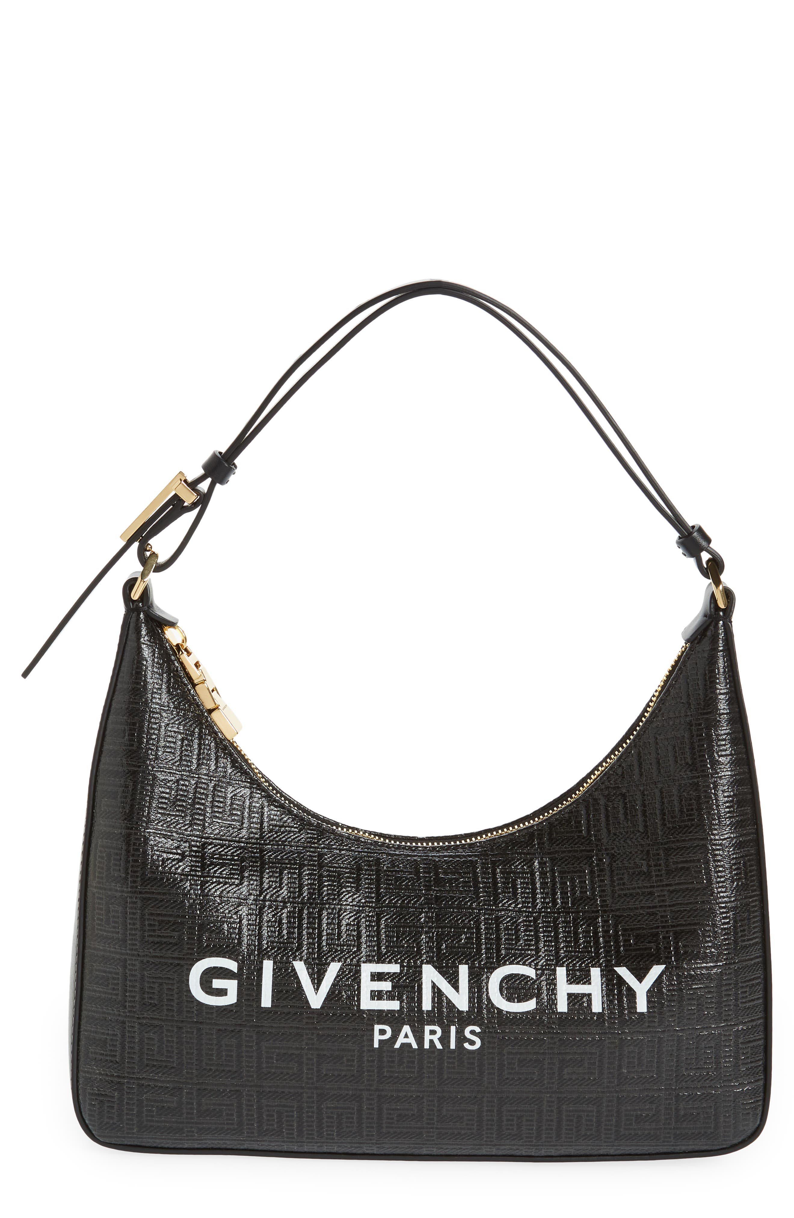 Womens Bags Hobo bags and purses Givenchy Leather Moon Cut Out Jacquard Small Hobo Bag 
