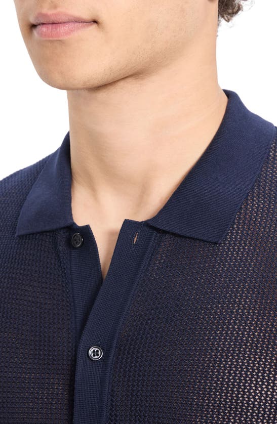 THEORY THEORY CAIRN SHORT SLEEVE BUTTON-UP COTTON BLEND SWEATER