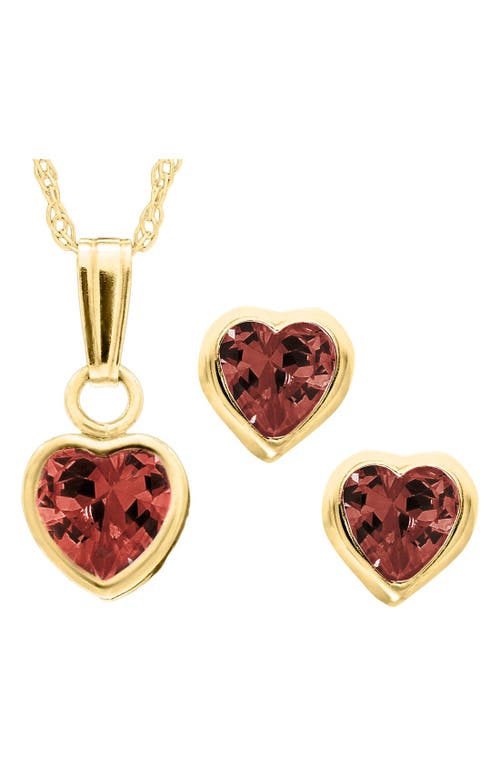 Mignonette 14k Gold Birthstone Necklace & Stud Earrings in January at Nordstrom