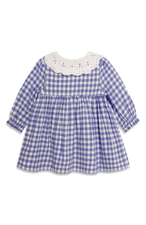 Shop Jojo Maman Bébé Jojo Maman Bebe Fairy Appliqué Long Sleeve Cotton Gingham Dress & Tights Set In Lilac