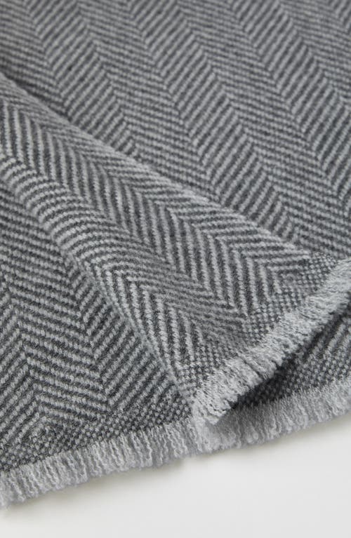 Shop Brunello Cucinelli Cashmere Chevron Scarf In Light Grey