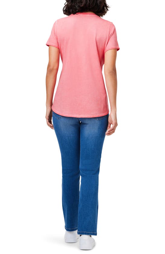 Shop Nzt By Nic+zoe Stretch Cotton Shirttail T-shirt In Coral