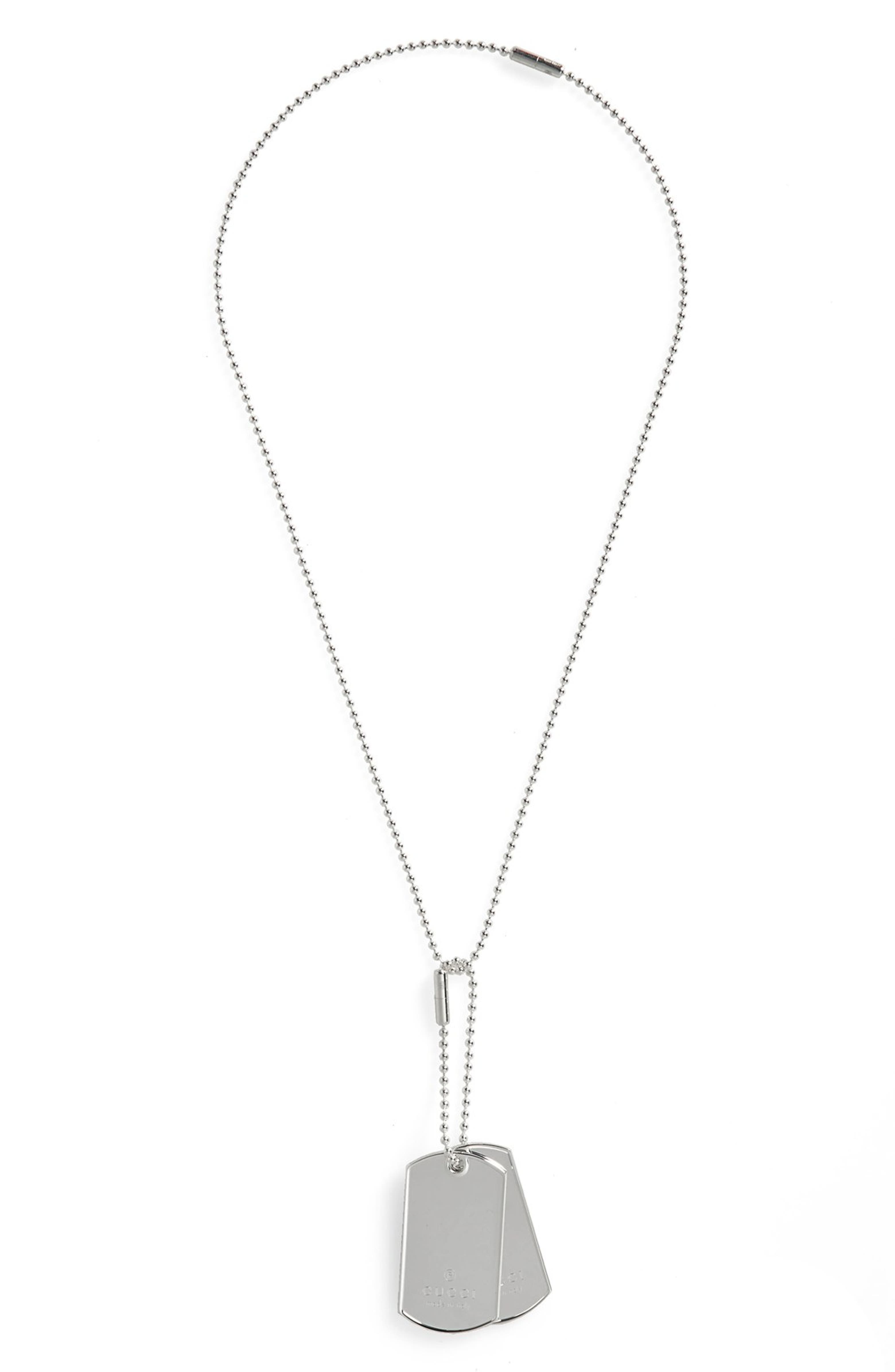 Gucci Silver Dog Tag Necklace | Nordstrom