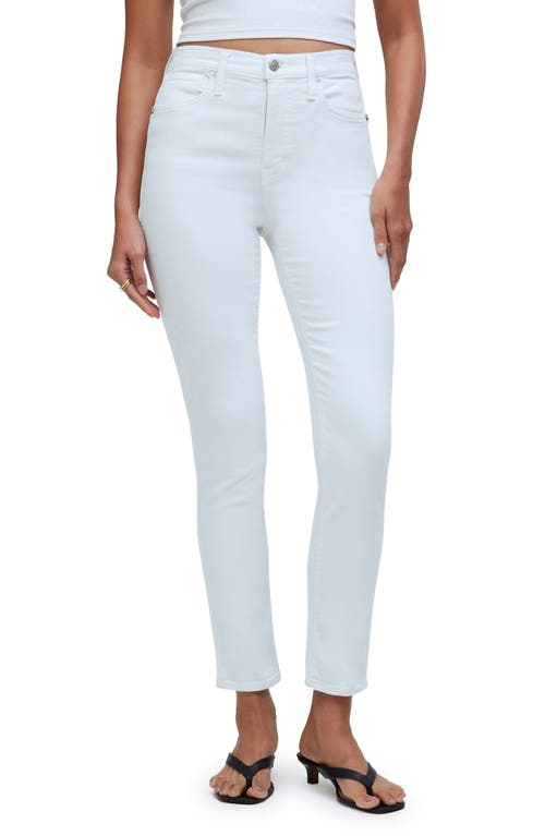 Madewell High Waist Ankle Stovepipe Jeans Pure White at Nordstrom,