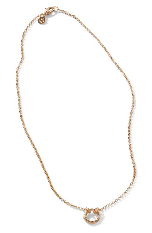 John Hardy Classic Chain Amulet Connector Necklace in Yellow Gold/silver at Nordstrom, Size 18