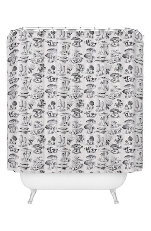 Deny Designs Mushroom Collection Shower Curtain in Black-White at Nordstrom