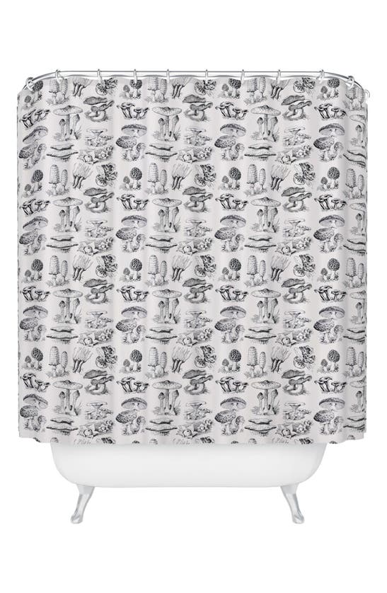Shop Deny Designs Mushroom Collection Shower Curtain In Black-white