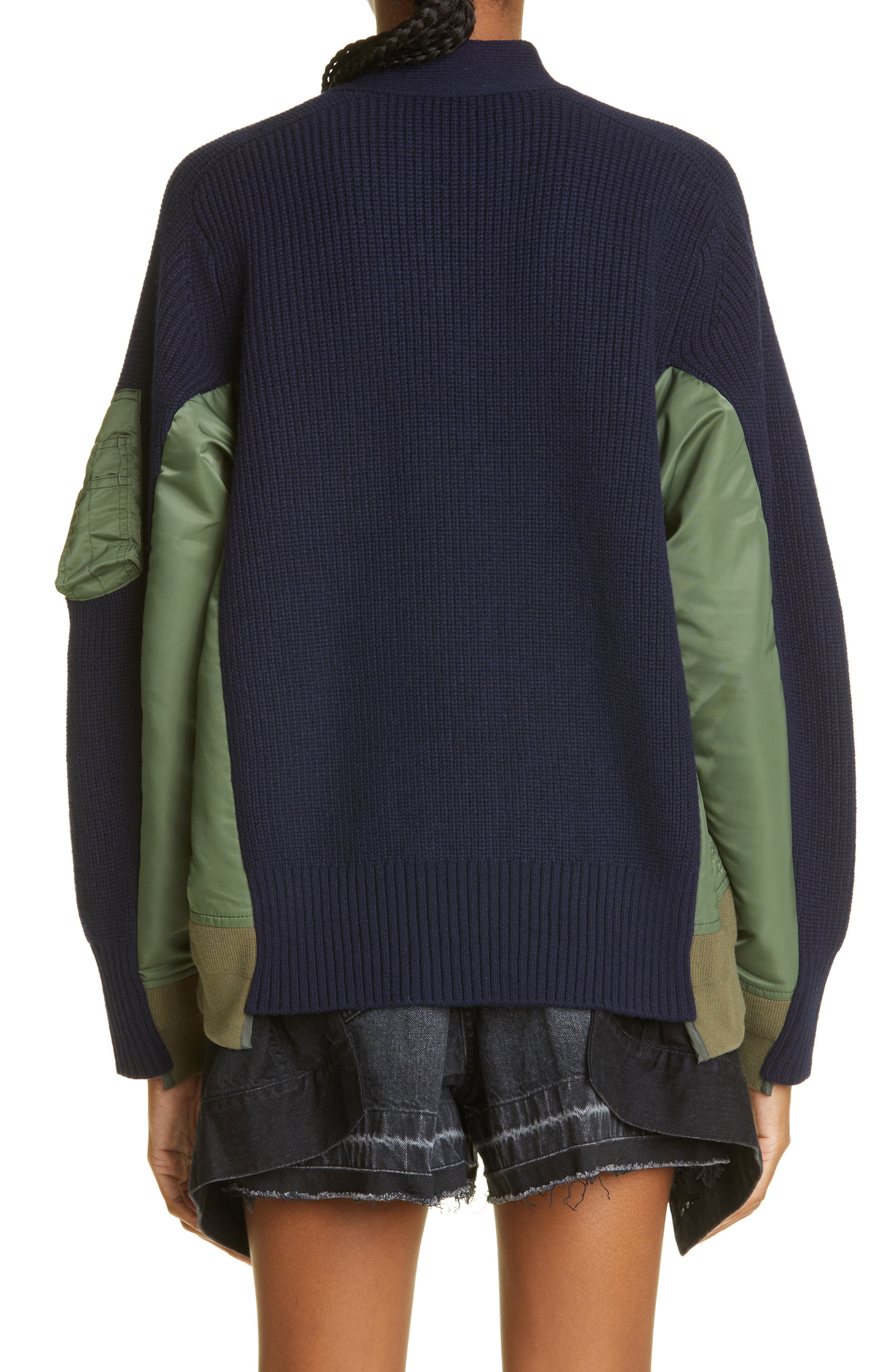 sacai Navy Padded Cardigan