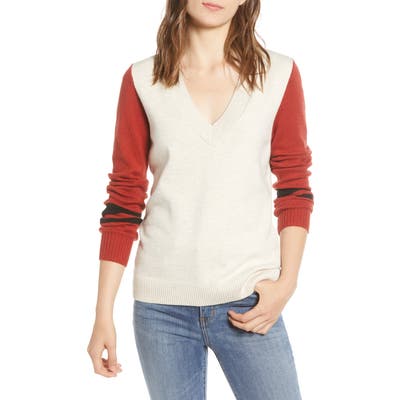 Treasure & Bond Stripe V-Neck Sweater