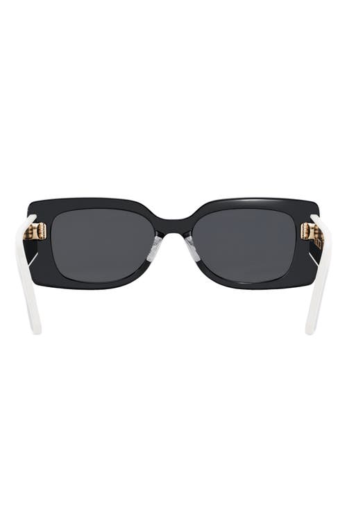 Shop Dior 'pacific S1u 53mm Rectangular Sunglasses In Shiny Black/smoke