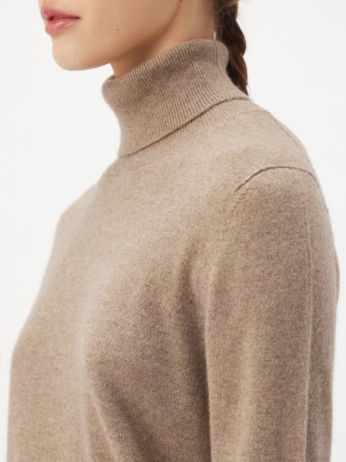 Gobi Cashmere Classic Turtle Neck In Taupe