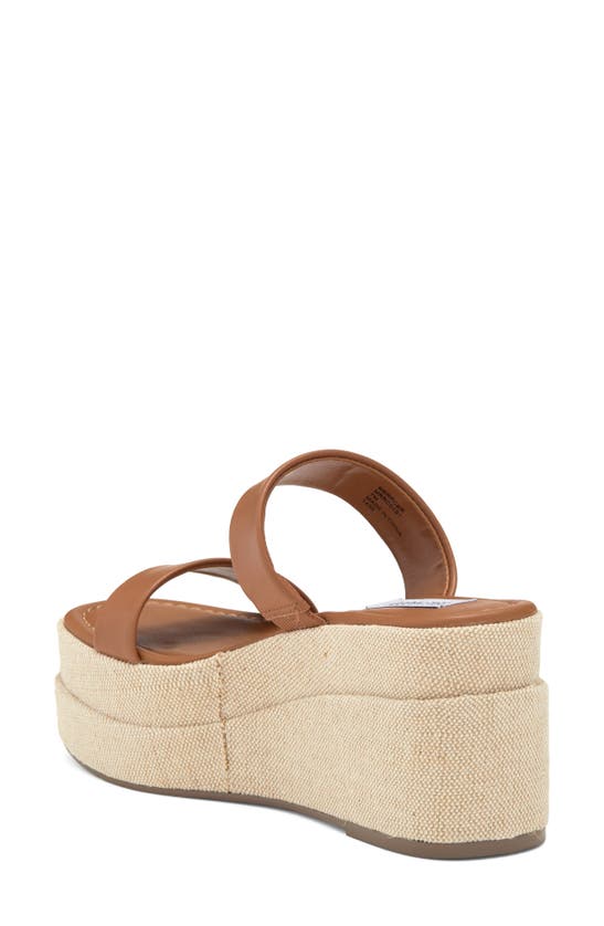 Shop Steve Madden Merrcer Platform Slide Sandal In Cognac