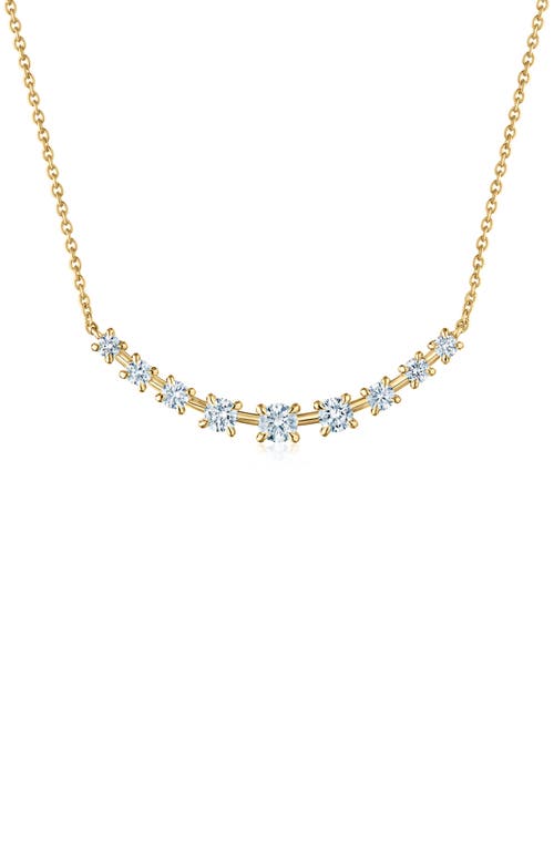 Kwiat Starry Night Curved Bar Diamond Necklace In Gold