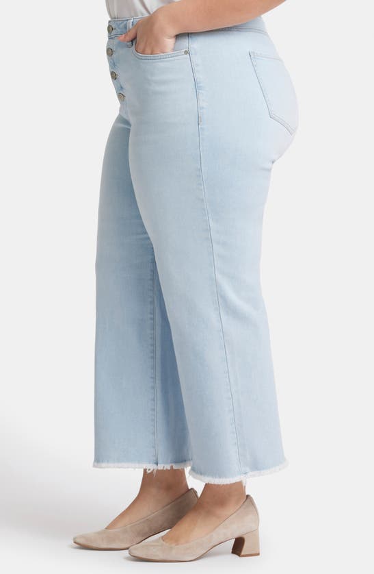 Nydj Teresa Exposed Button High Waist Ankle Wide Leg Jeans In Oceanfront