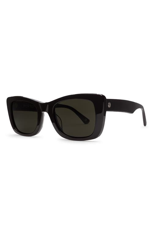 Shop Electric Portofino 52mm Rectangular Sunglasses In Gloss Black/grey Polar