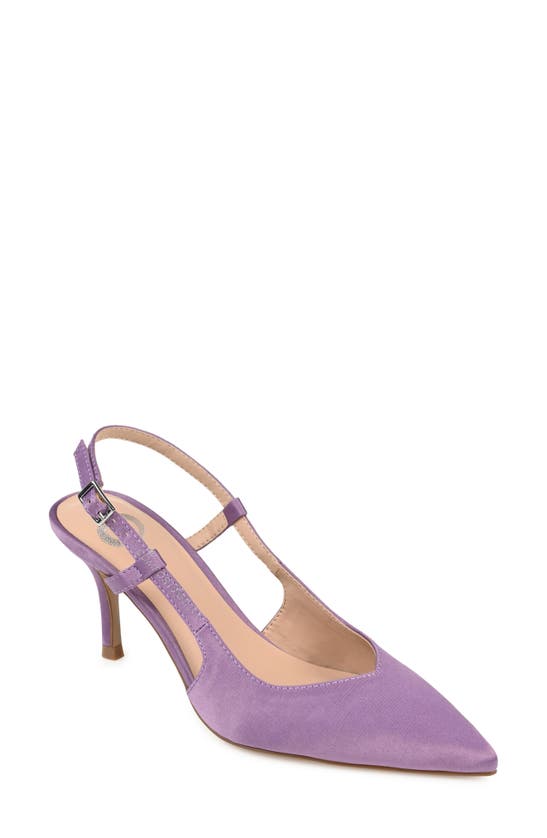 Journee Collection Knightly Pointed Toe Slingback Pump In Purple