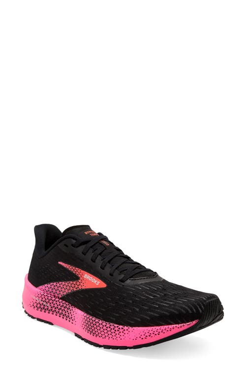 Brooks Hyperion Tempo Running Shoe in Black/Pink/Hot Coral