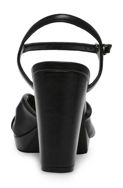 Anne Klein Velia Ankle Strap Platform Sandal In Black Smooth
