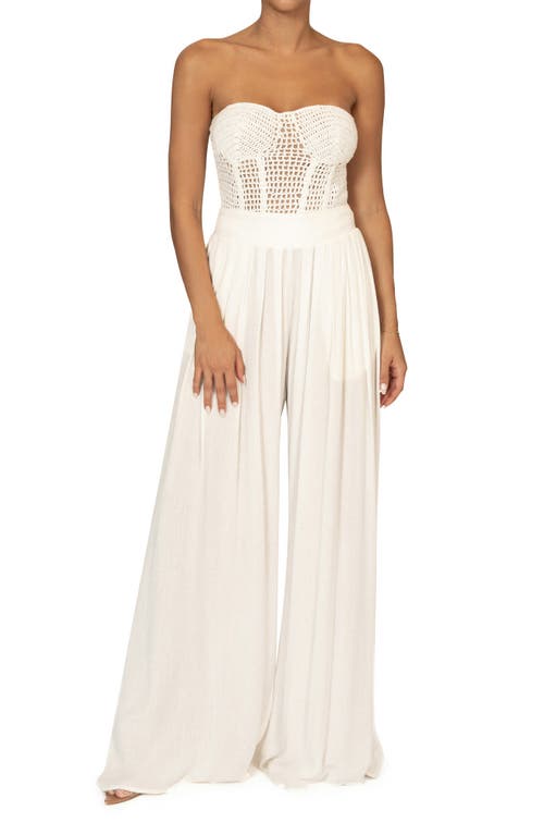 Shop Jluxlabel Want It All Open Stitch Strapless Bustier Top In White