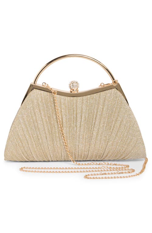 Alessia Bianchi Glitter Curve Frame Clutch<br /> In Champagne