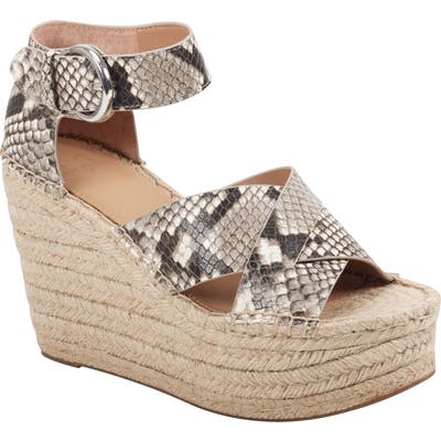 Marc Fisher Ltd Amari Ankle Strap Espadrille Wedge, Grey