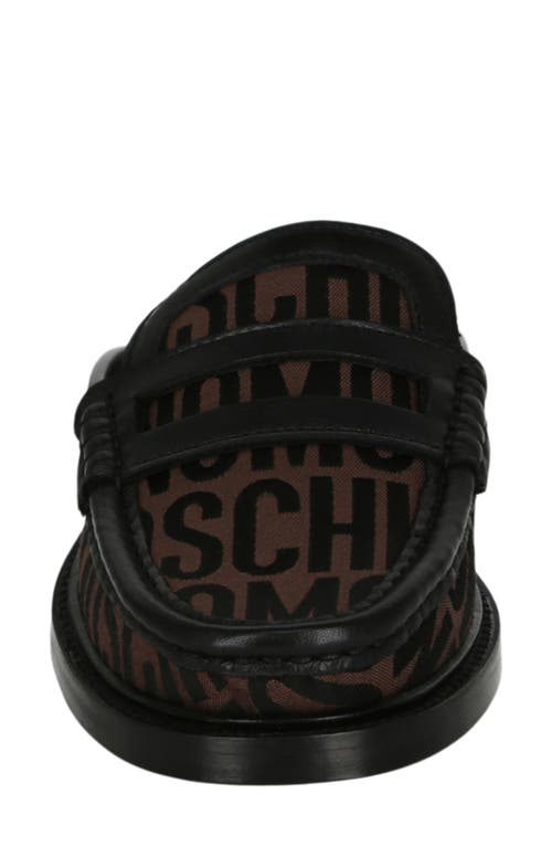 Moschino Logo Moc Toe Mule In Brown